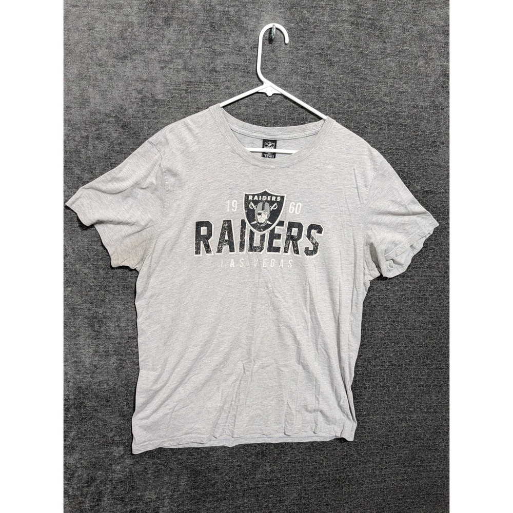 NFL Team Apparel Las Vegas Raiders Graphic T-Shirt Gray Mens XL 2027